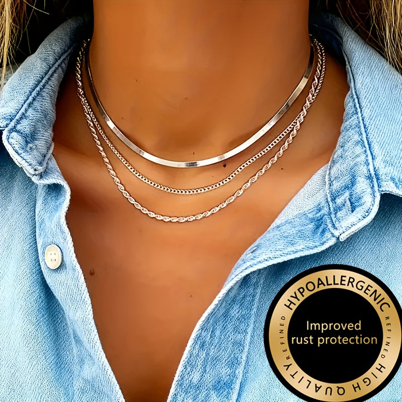 Winsley™ Elegant Three-Layer Collar with Gold Finish