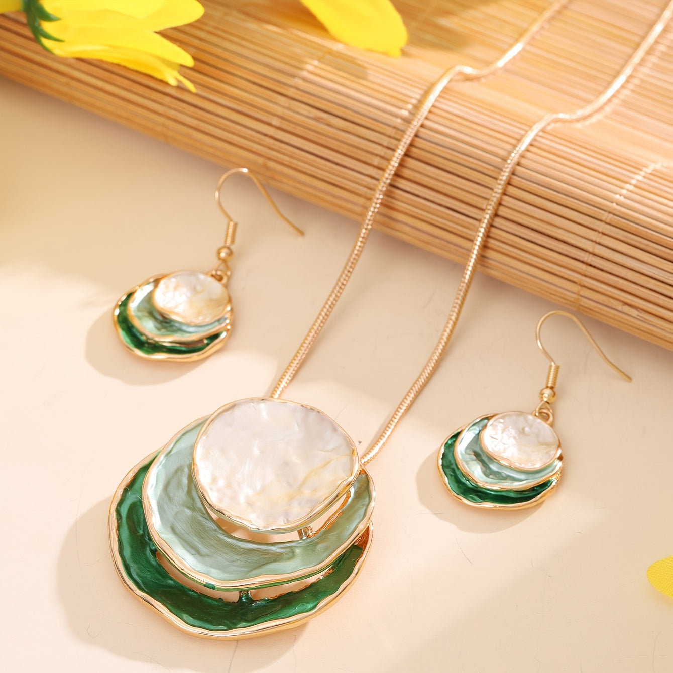 Vedae™ Elegant Flower Earrings with Gold Finish and Pearl