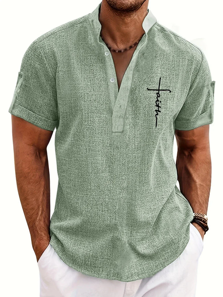 Hayes™ Elegant Short Sleeve High Neck Shirt
