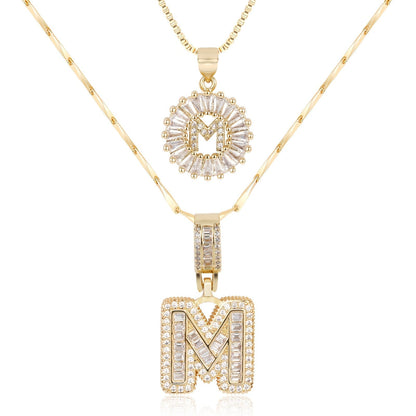 Primrose™ Initial Letter Necklaces with 14k Diamonds (2 pieces)