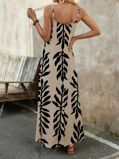 Tessa™ Summer Tropical Printed Sleeveless Maxi Dress