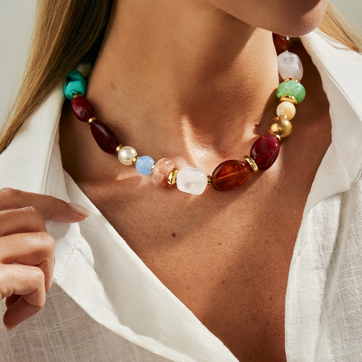 Ixothyn | Bohemian Beaded Necklace with Vintage Design and Artisan Style