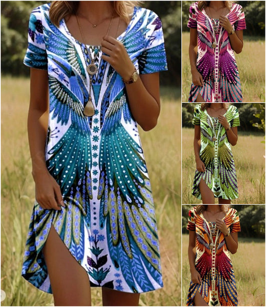 Kit™ Women's Vintage Style Short Sleeve Dress