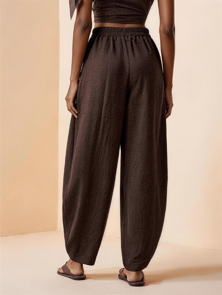 Droveaux | Elegant Straight Pants with Elastic Waist and Pleats