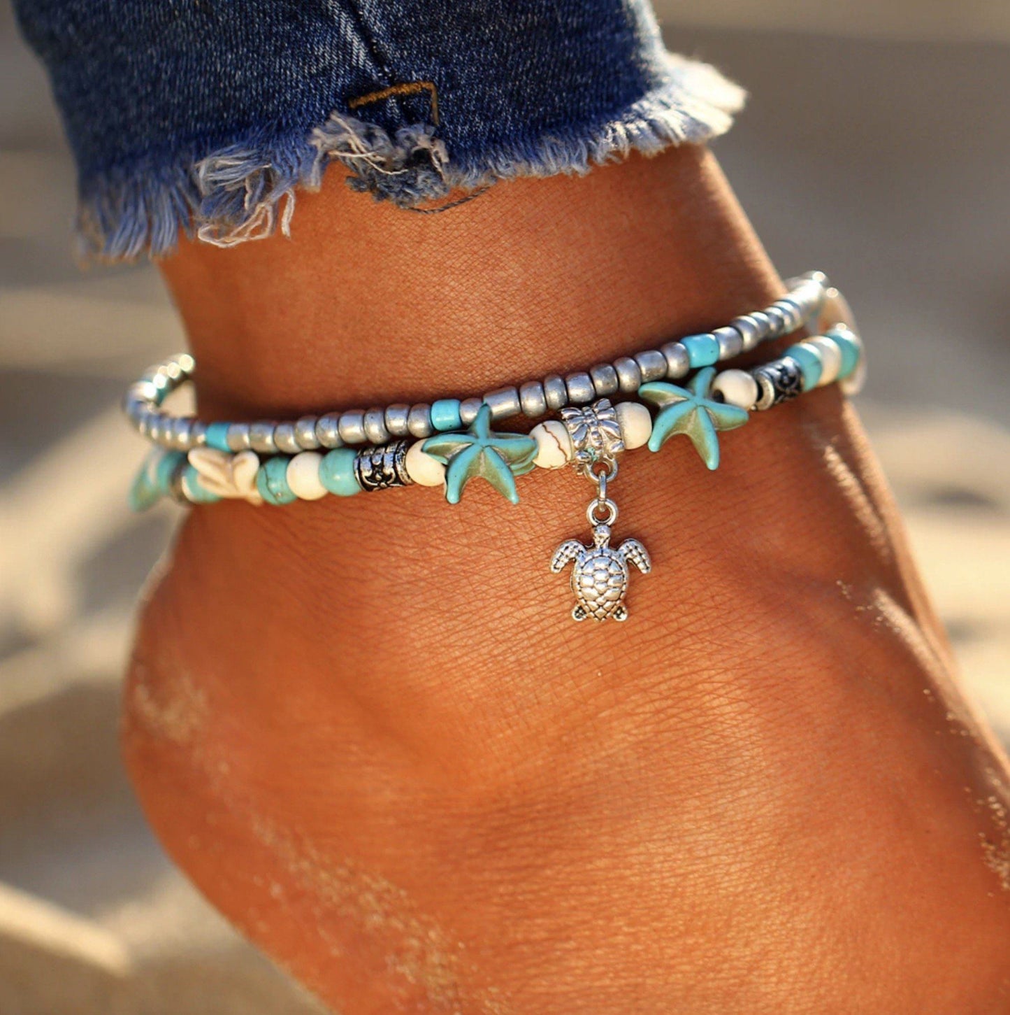 Islyn™ Starfish and Sea Turtle Anklet