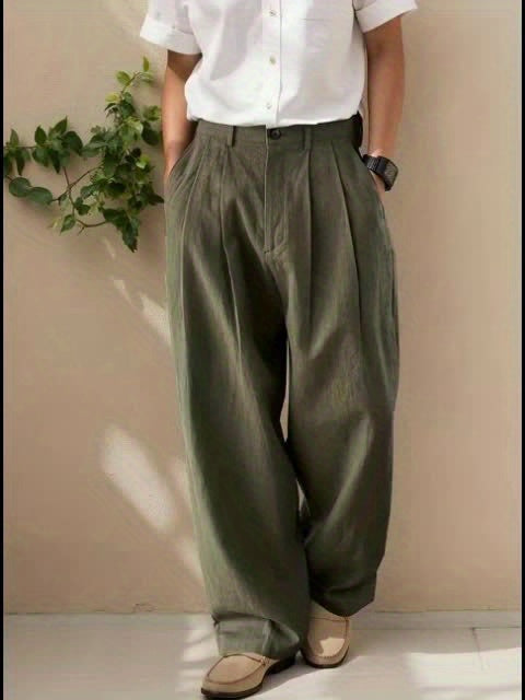 Vruxeth | Straight Leg Pants for Men with Relaxed Fit and Modern Style