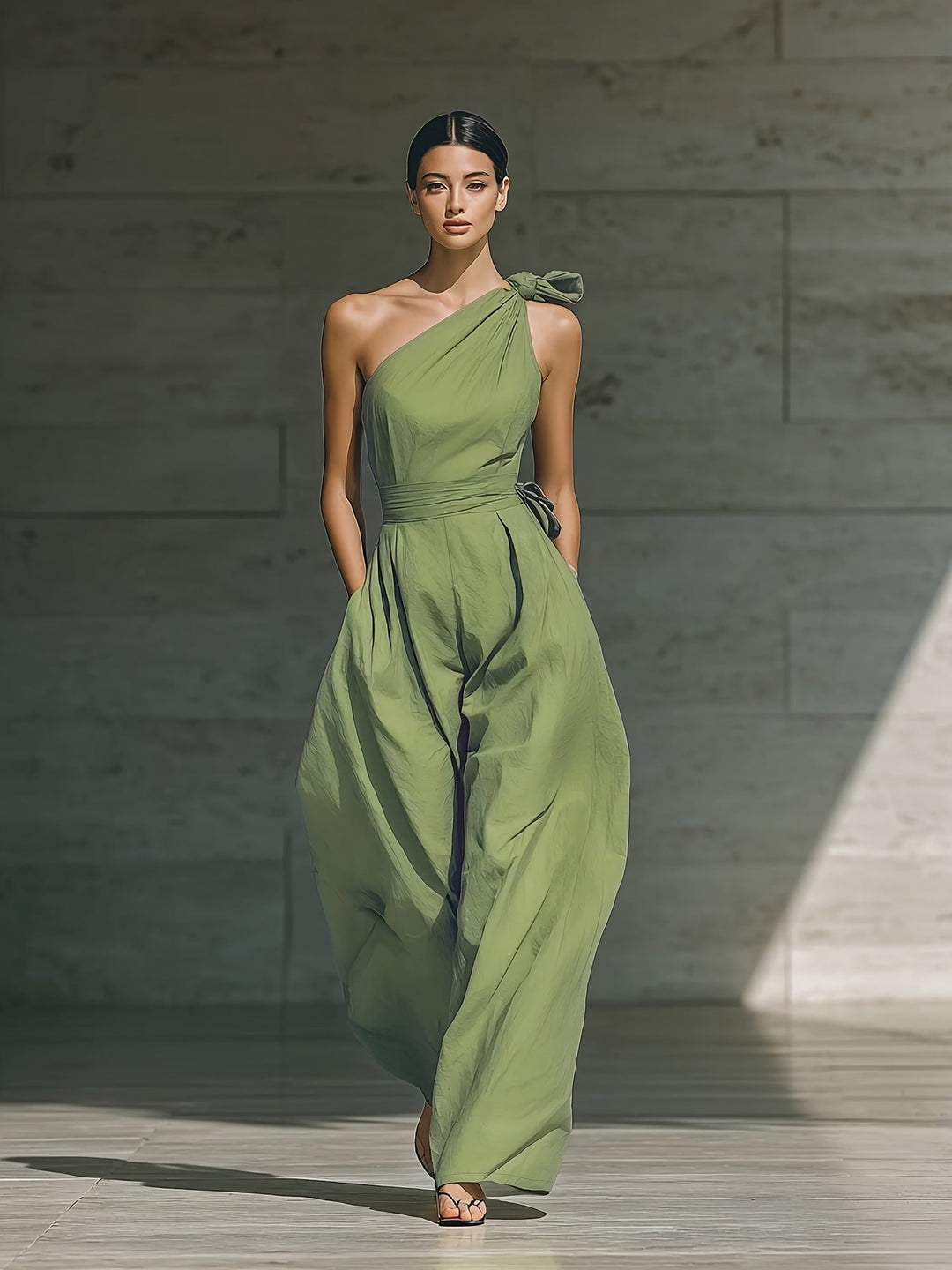 Juveth | Elegant One-Shoulder Jumpsuit with Wide Leg and Defined Waist