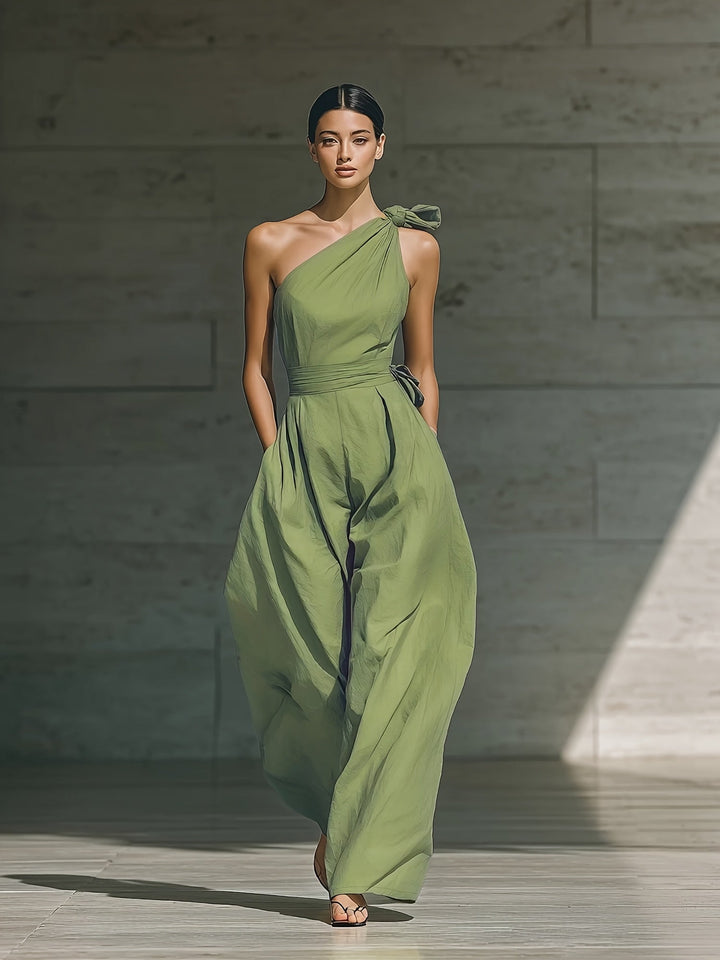 Juveth | Elegant One-Shoulder Jumpsuit with Wide Leg and Defined Waist