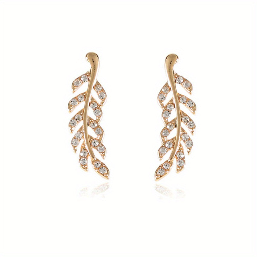 Hensleyra™ Elegant Leaf Earrings with Hollow Design and Gold Finish
