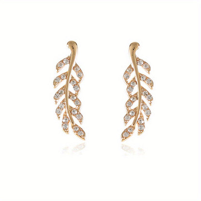 Hensleyra™ Elegant Leaf Earrings with Hollow Design and Gold Finish