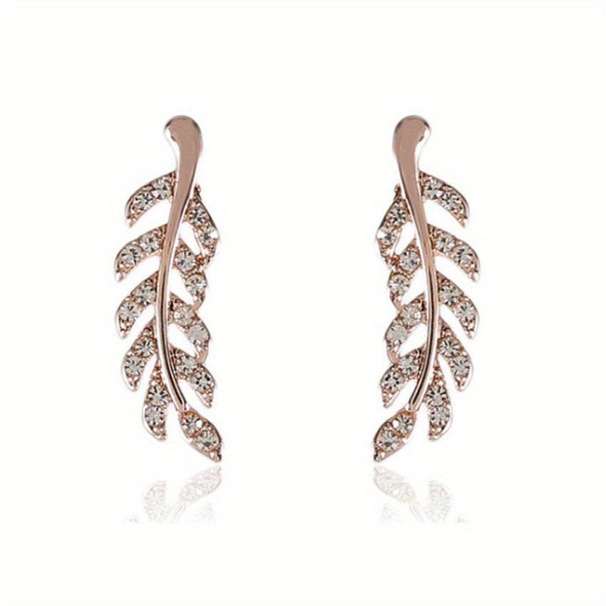 Hensleyra™ Elegant Leaf Earrings with Hollow Design and Gold Finish