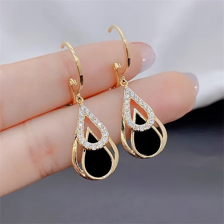 Ralia™ Double Drop Earrings with Cutout Design and Elegant Finish