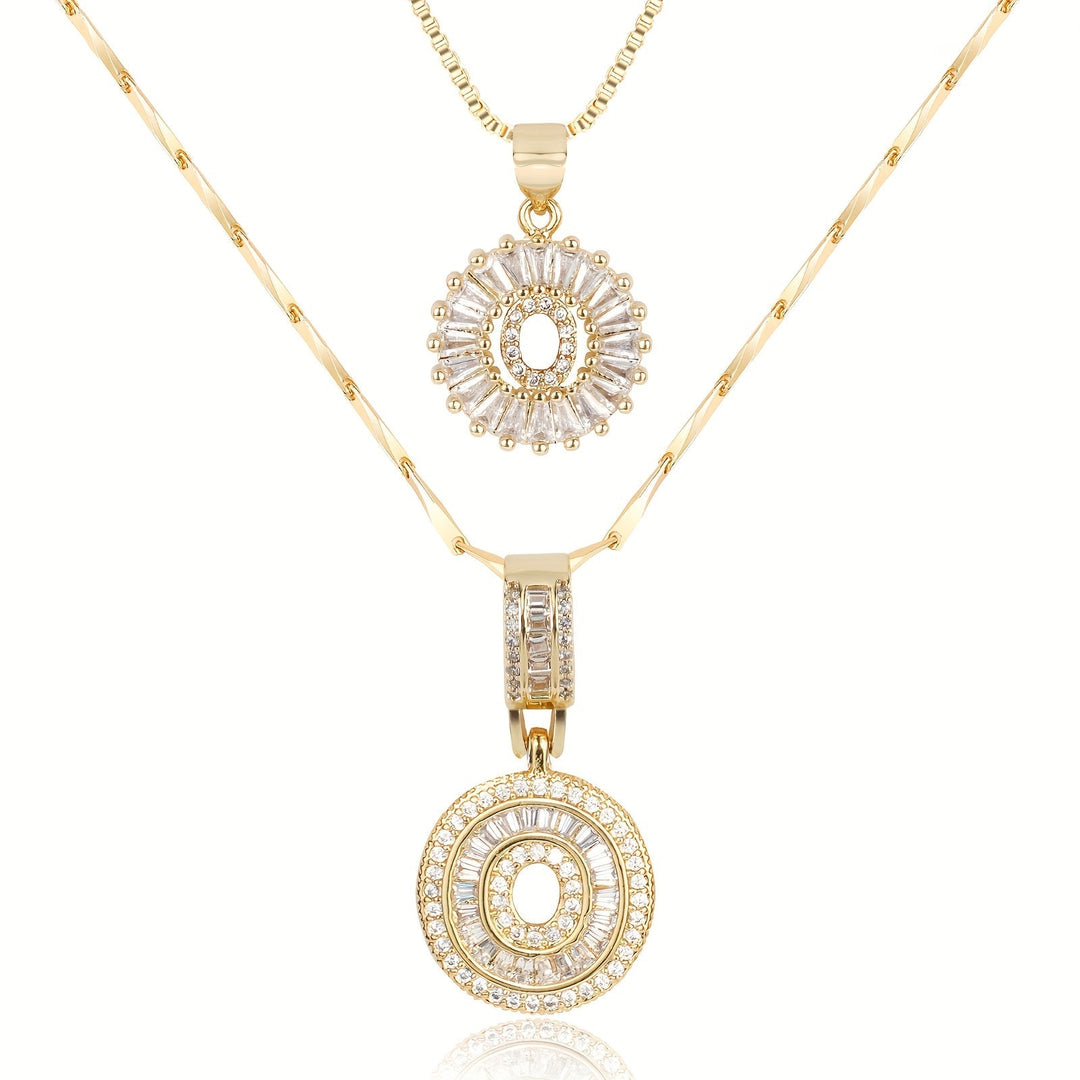 Primrose™ Initial Letter Necklaces with 14k Diamonds (2 pieces)