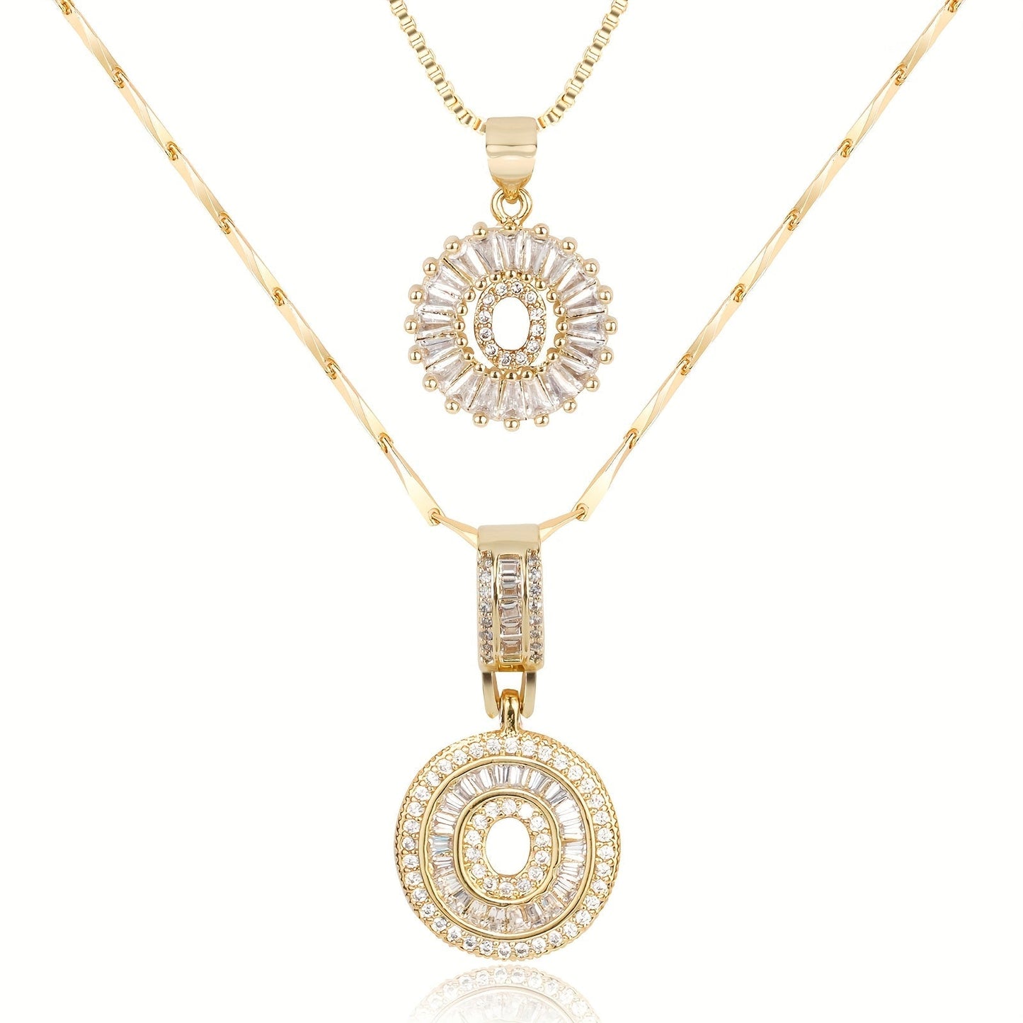 Primrose™ Initial Letter Necklaces with 14k Diamonds (2 pieces)