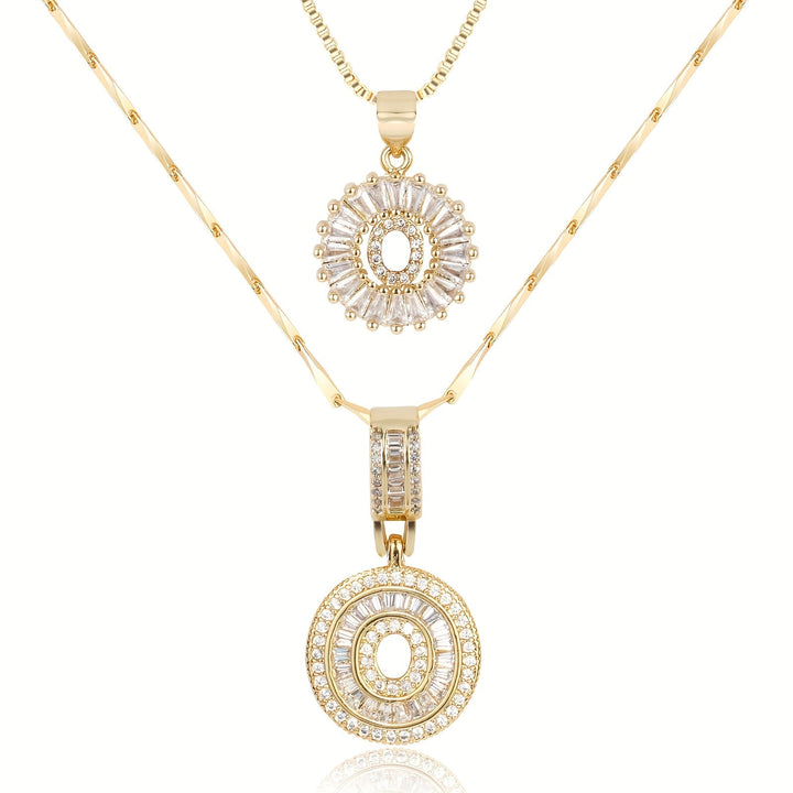 Primrose™ Initial Letter Necklaces with 14k Diamonds (2 pieces)