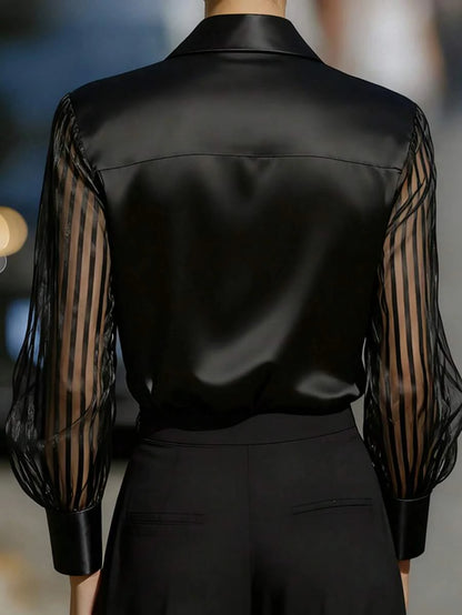 Ellery™ Elegant Blouse with Sheer Sleeves
