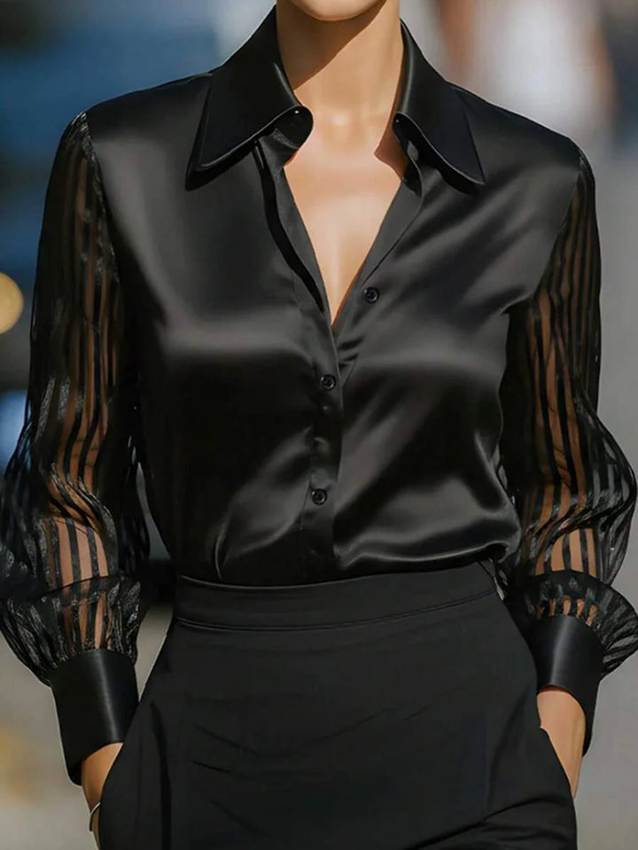 Ellery™ Elegant Blouse with Sheer Sleeves