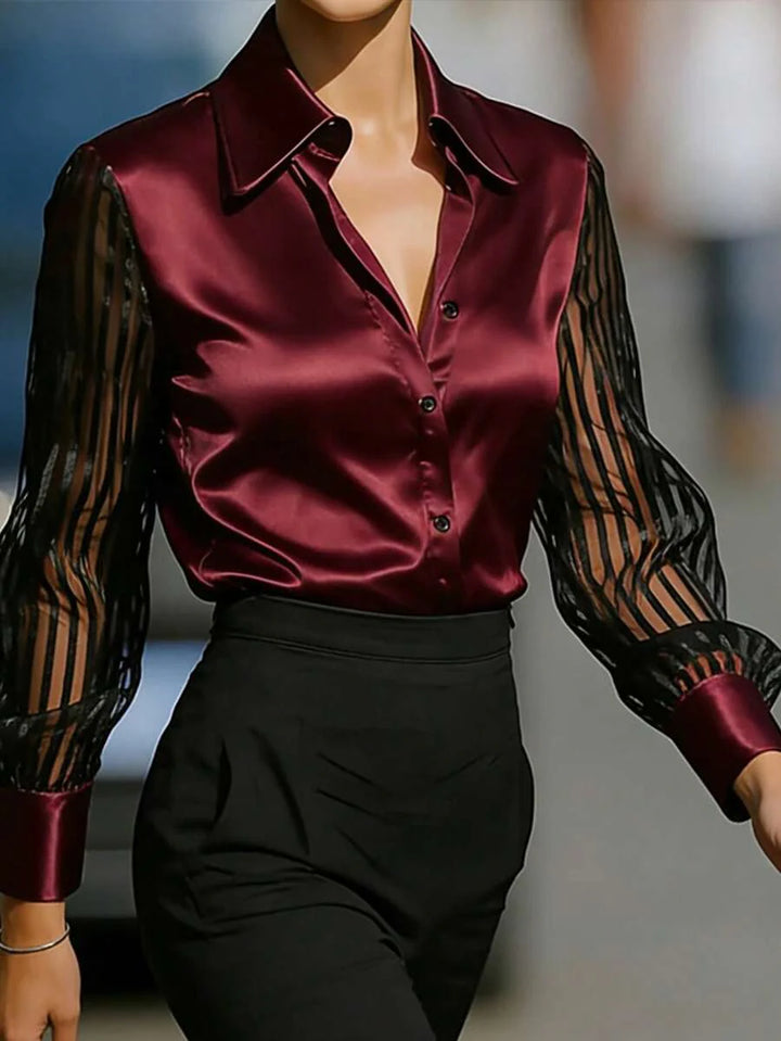 Ellery™ Elegant Blouse with Sheer Sleeves