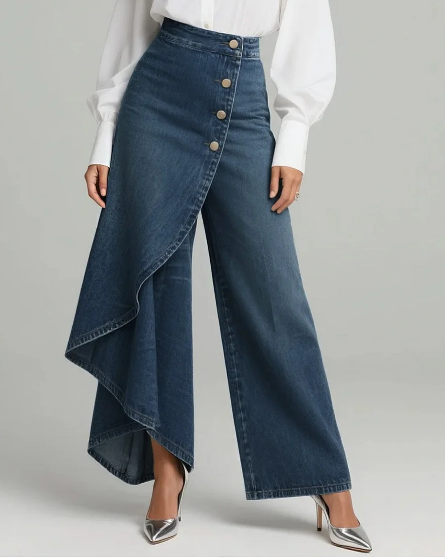 Quenira™ Wrap Denim Pants with Flattering Fit