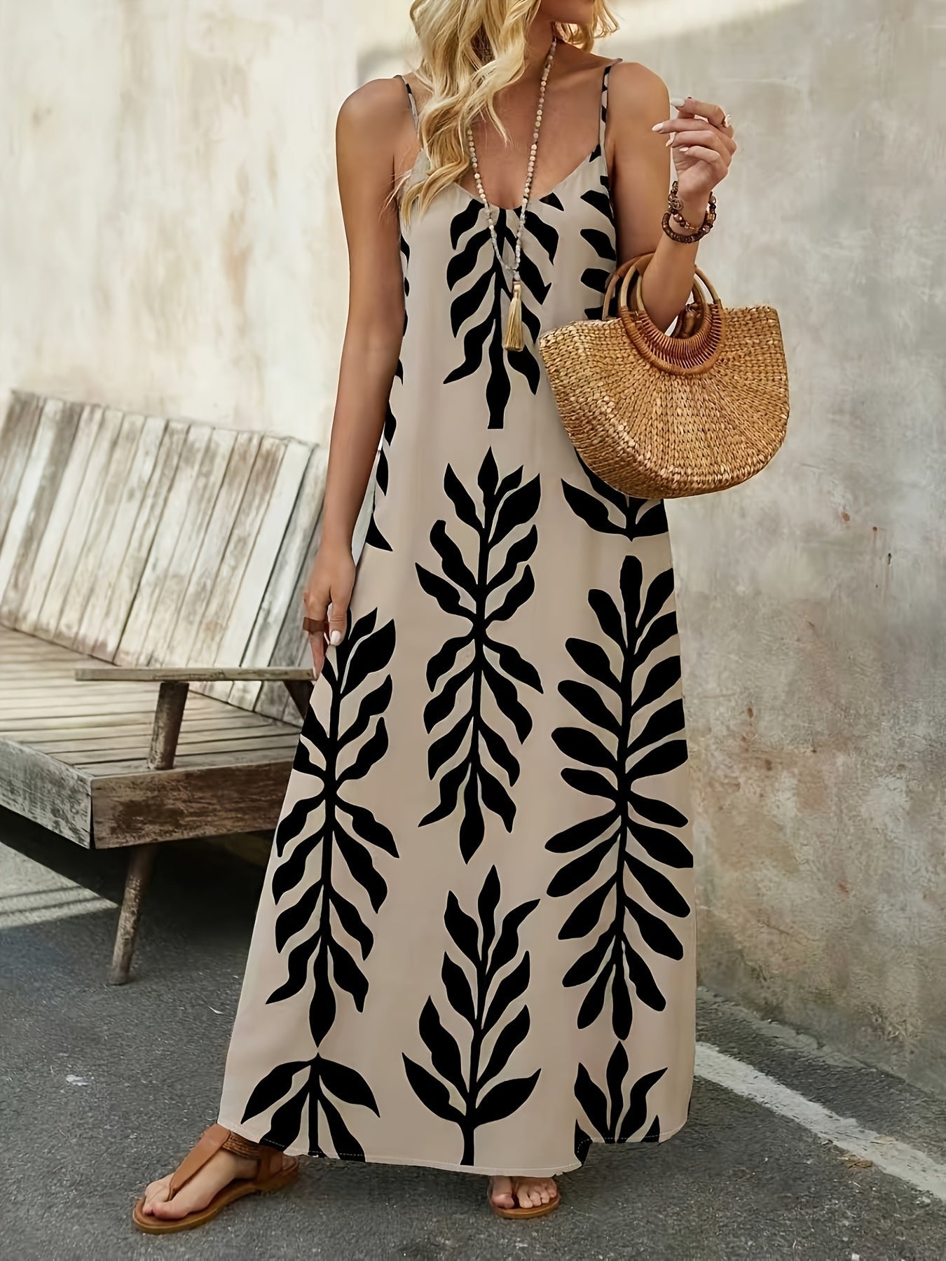Tessa™ Summer Tropical Printed Sleeveless Maxi Dress