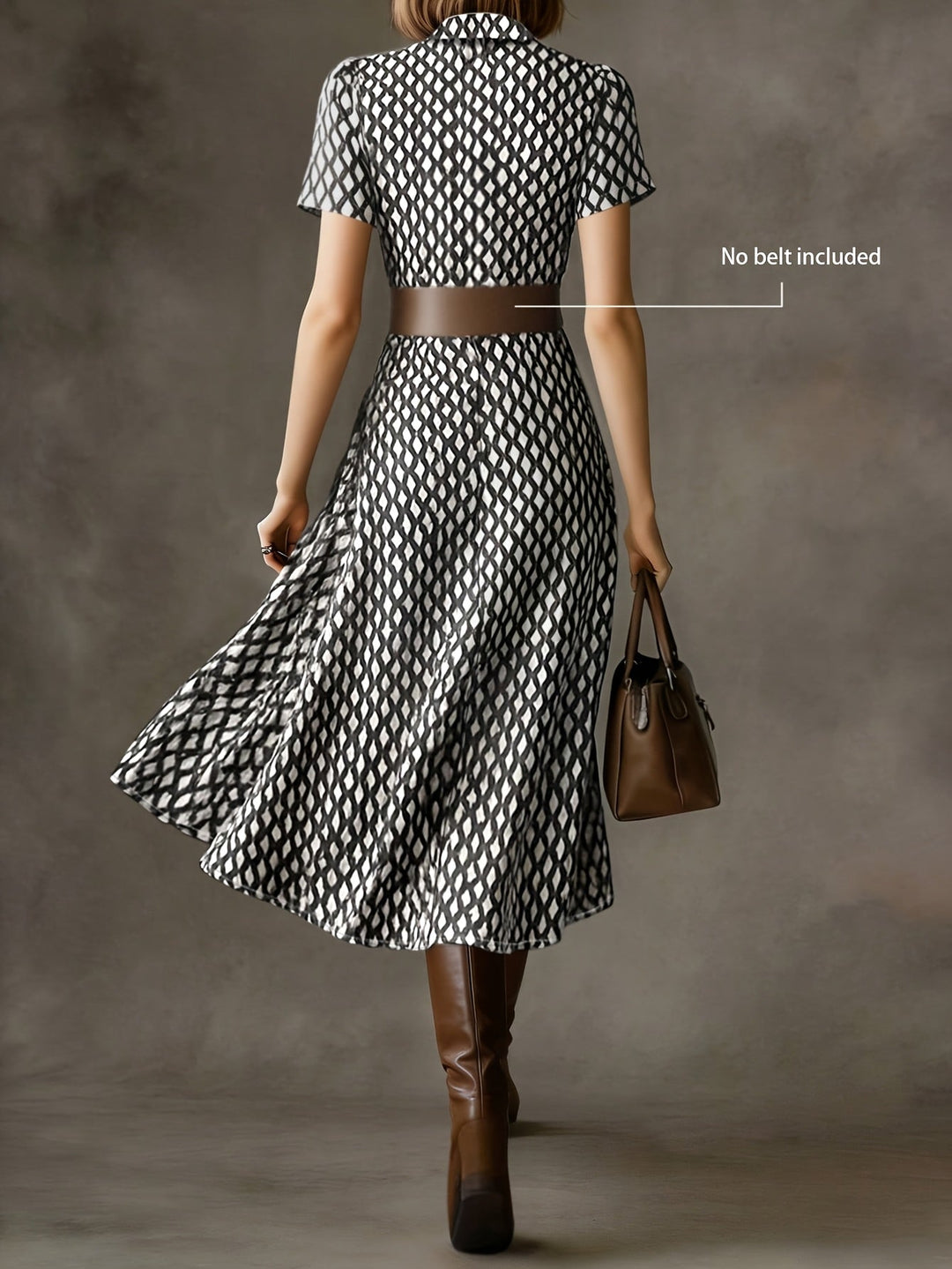 Orly™ Retro and Elegant French Style Floral Midi Dress