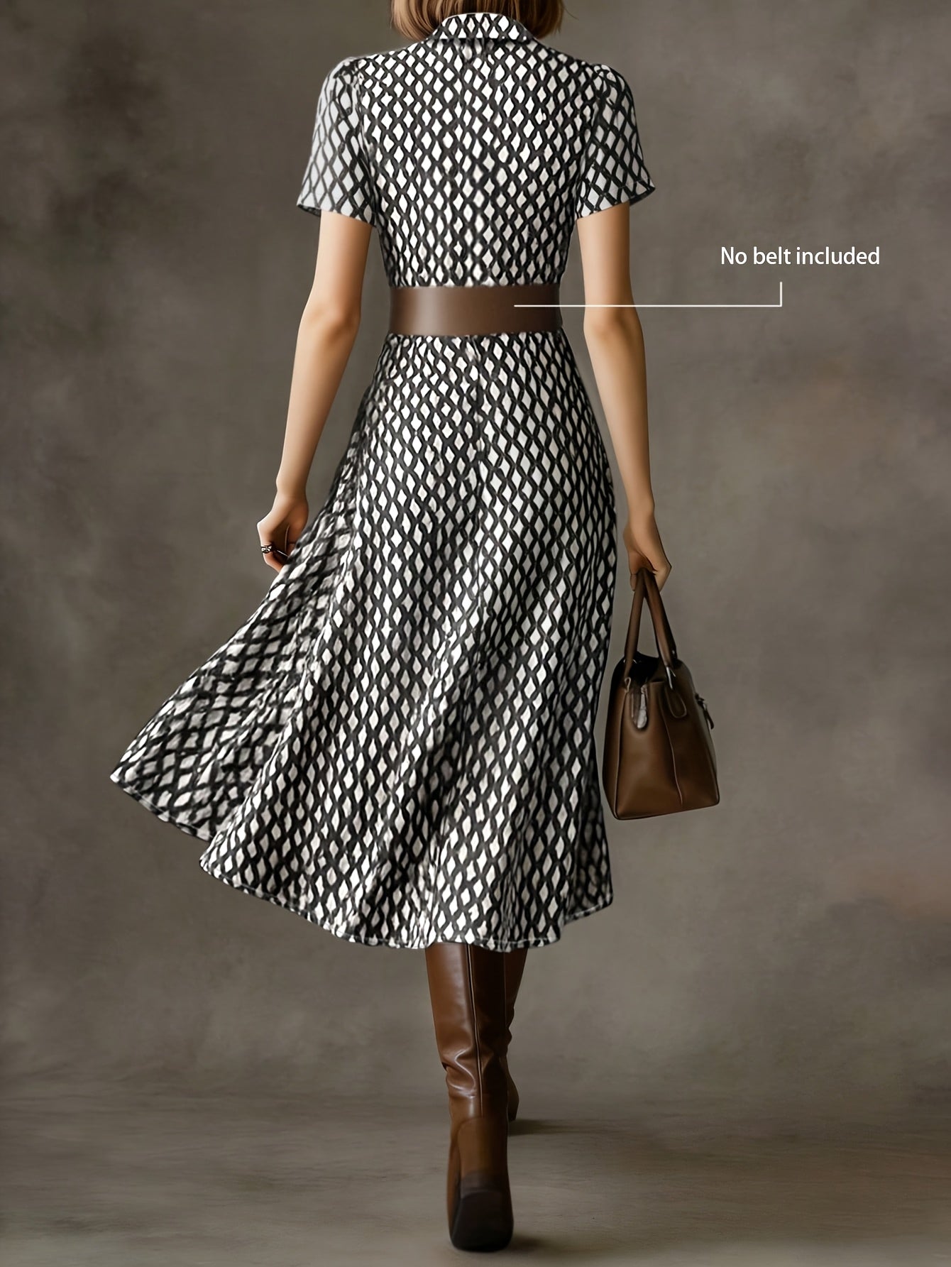 Orly™ Retro and Elegant French Style Floral Midi Dress
