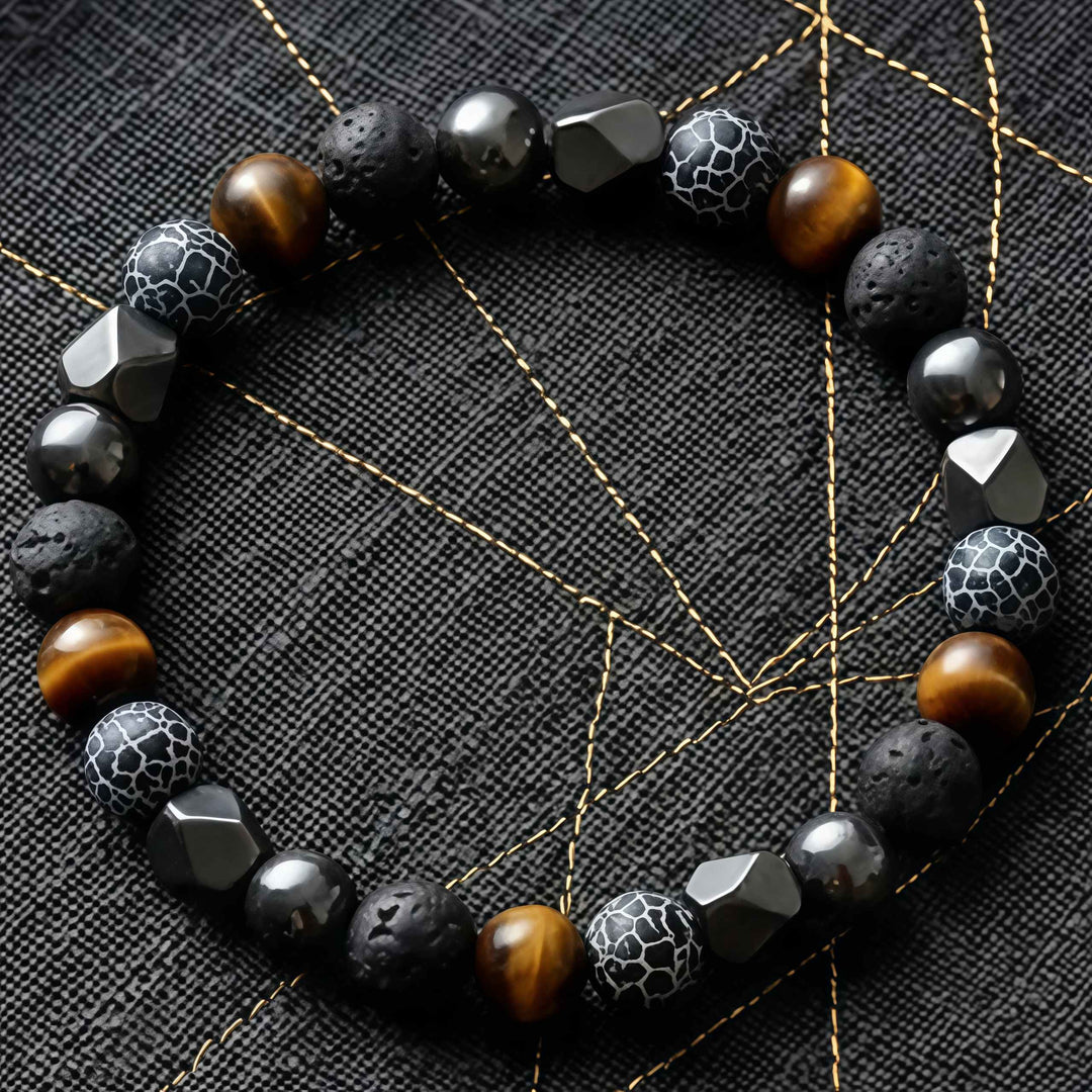 Korevane™ Handmade Natural Stone and Hematite Bracelet for Men