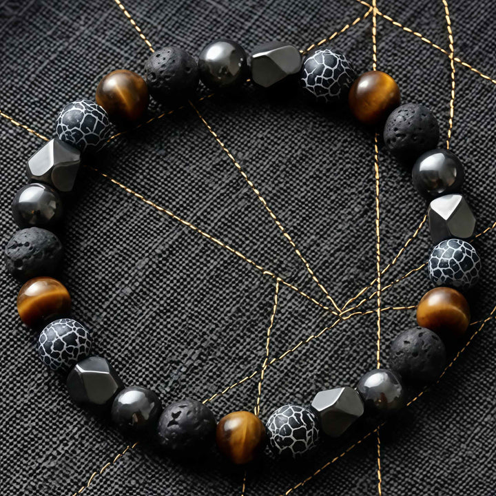 Korevane™ Handmade Natural Stone and Hematite Bracelet for Men