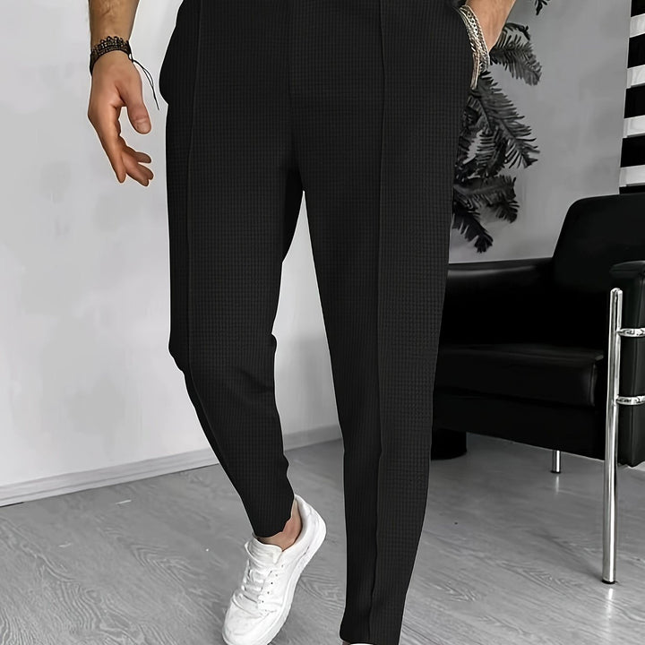 Yaxolt | Textured Relaxed Fit Pants with Maximum Comfort