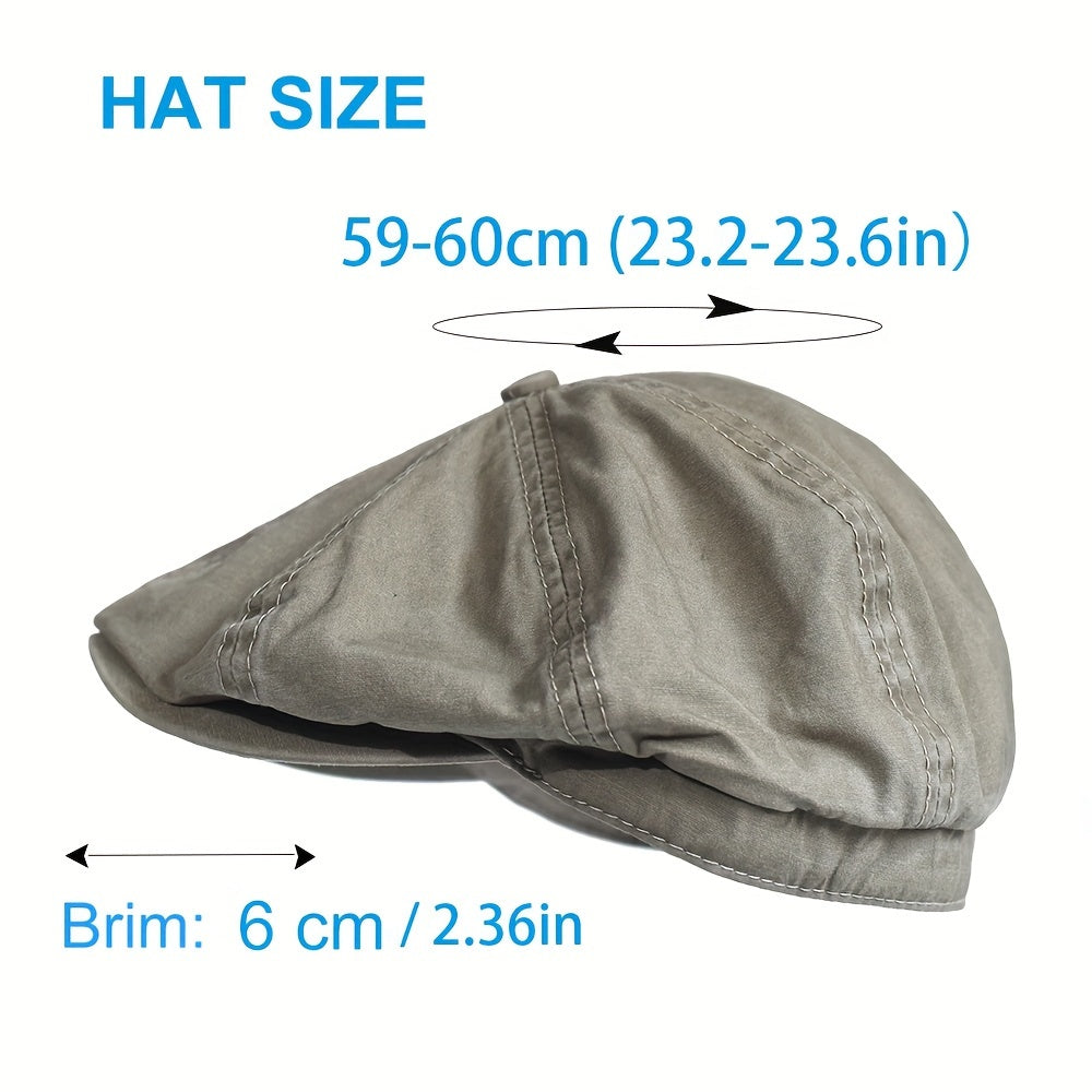 Kavento™ Vintage Cotton Octagonal Cap with Classic Visor