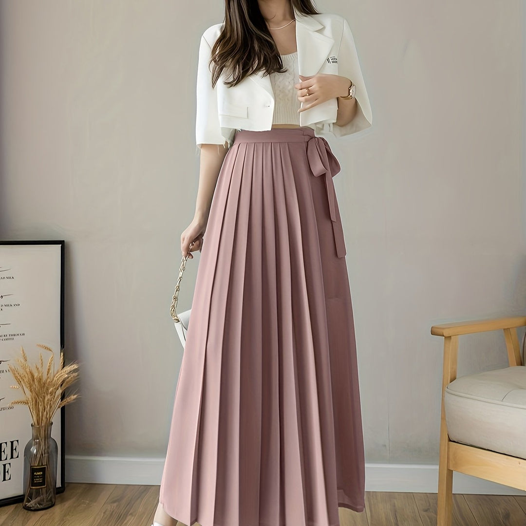 Caexine | Wide Leg Trousers with Pleats and Elegant Cut
