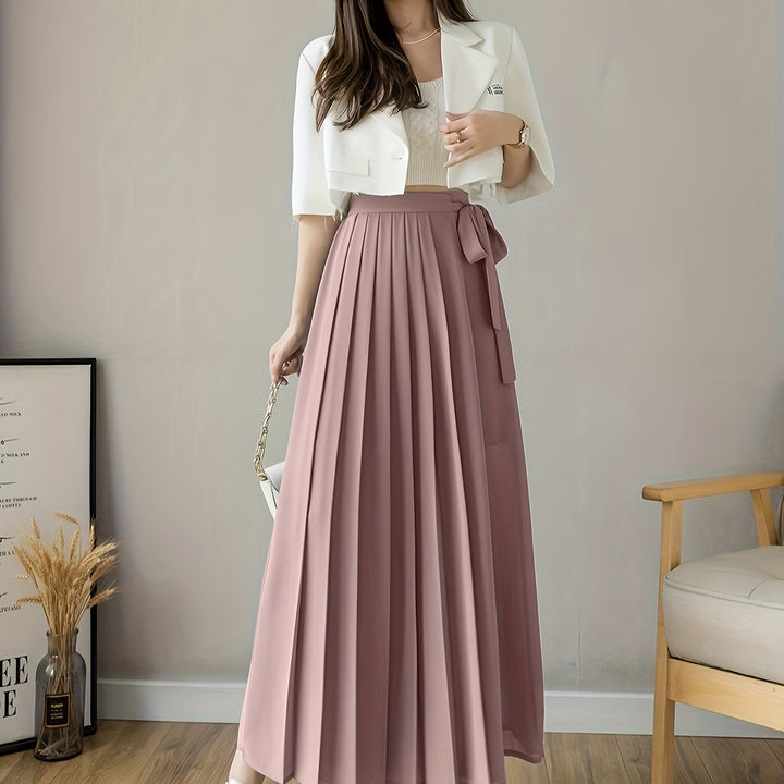 Caexine | Wide Leg Trousers with Pleats and Elegant Cut