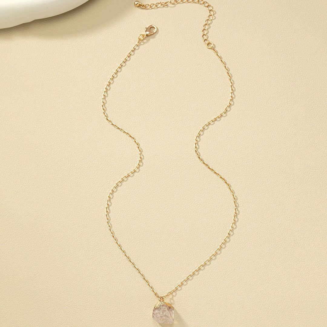 Taria™ Minimalist Necklace with Irregular Pendant Plated in 14K Gold