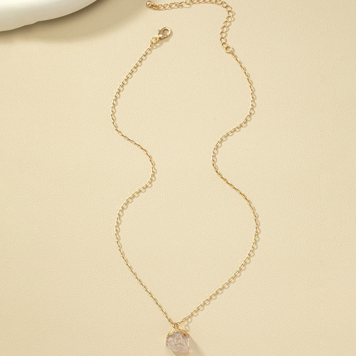 Taria™ Minimalist Necklace with Irregular Pendant Plated in 14K Gold