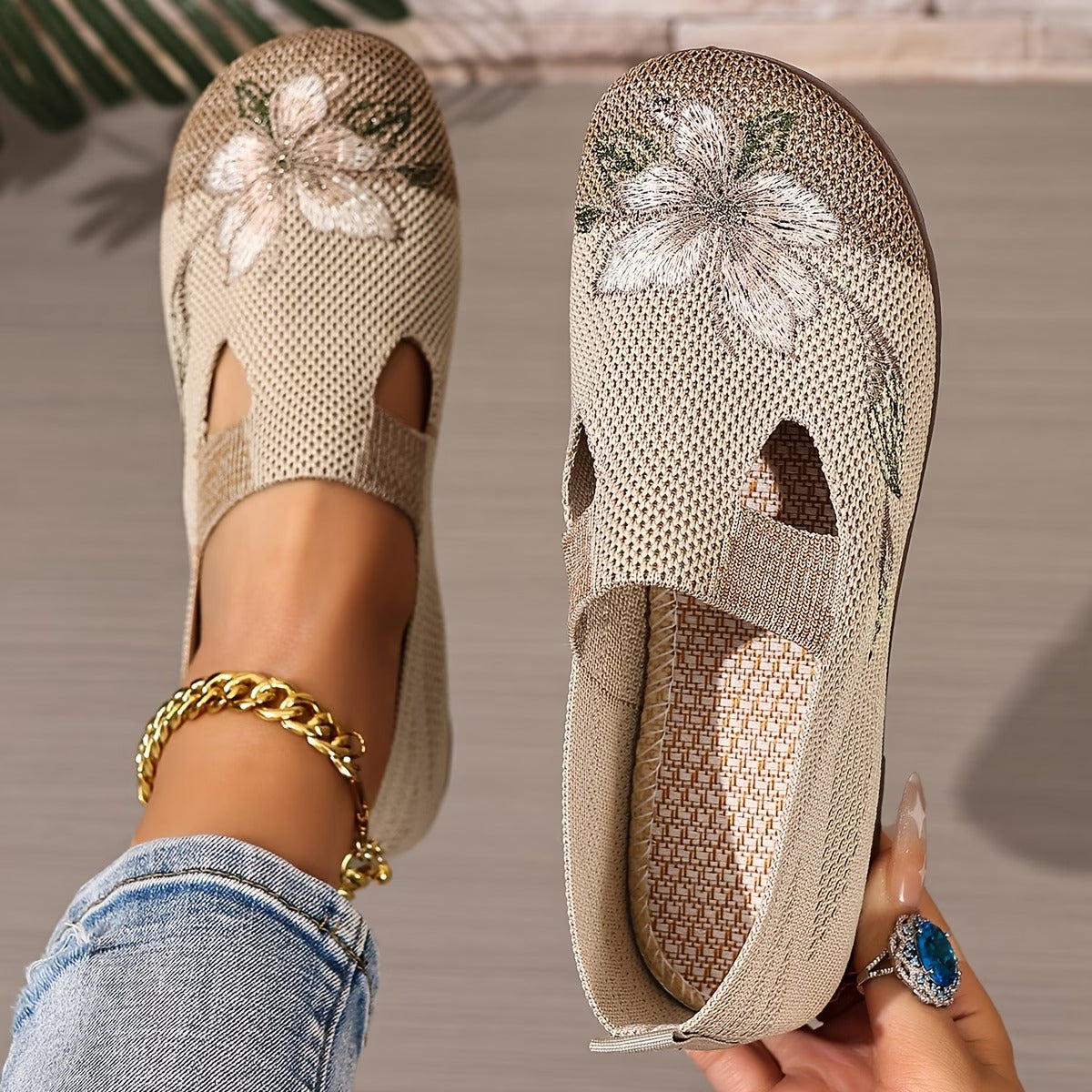 Liora™ Women's Shoes, Breathable, Aesthetic with Embroidery