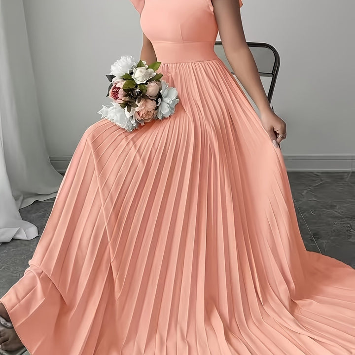 Oxeris | Long Floral Dress with Pleats and Timeless Elegance