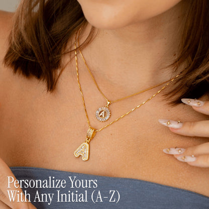 Primrose™ Initial Letter Necklaces with 14k Diamonds (2 pieces)