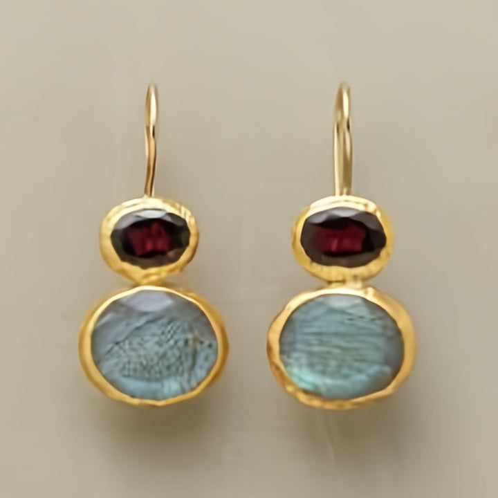 Perla™ Oval Hanging Earrings with Elegant Artisan Design