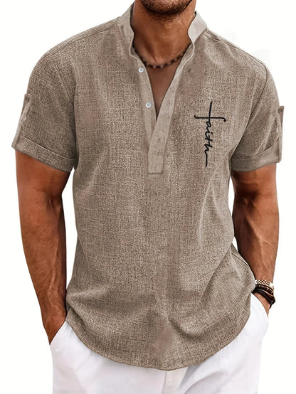Hayes™ Elegant Short Sleeve High Neck Shirt