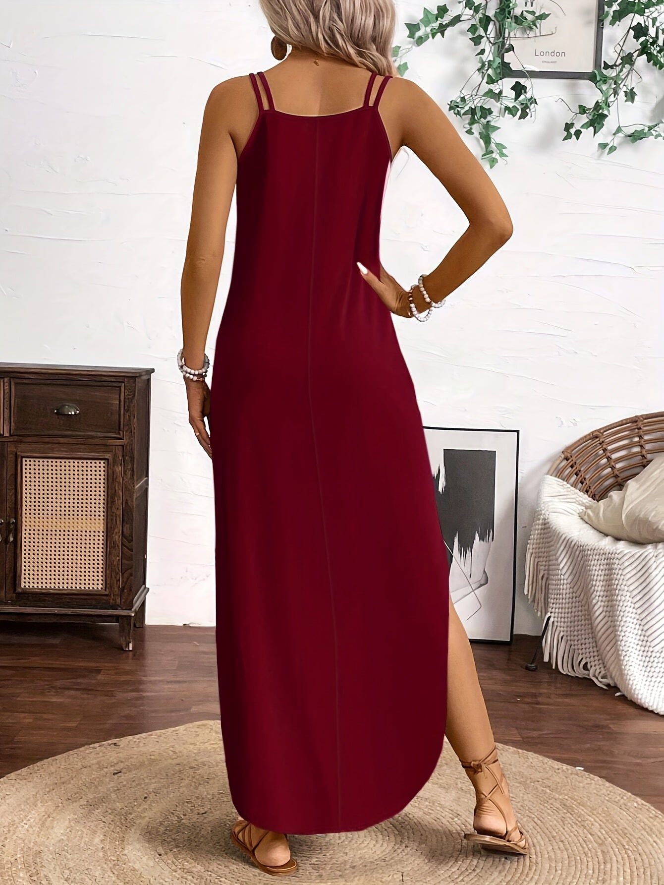 Sailor™ Midi Dress with Straps, V-Neck, and Relaxed Style