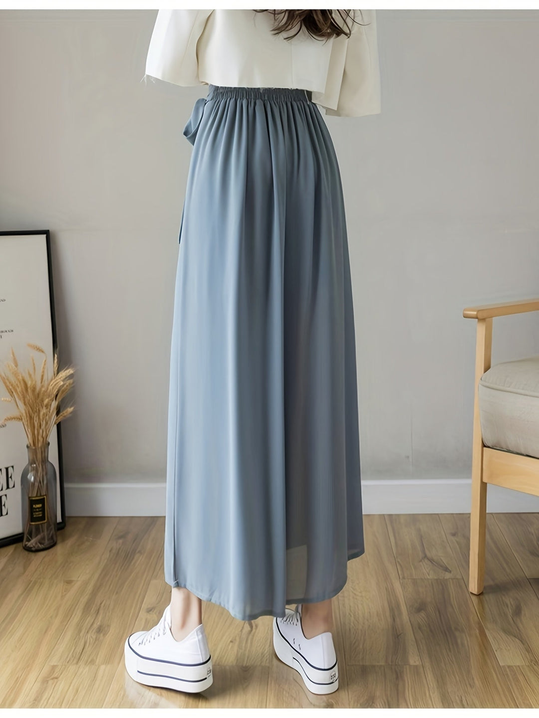Caexine | Wide Leg Trousers with Pleats and Elegant Cut