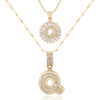 Primrose™ Initial Letter Necklaces with 14k Diamonds (2 pieces)