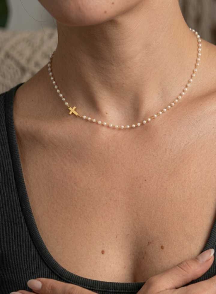 Marirae™ Cross and Pearl Necklace