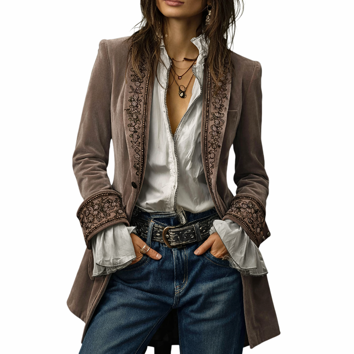 Sable &amp; Oro™ Luxury Embroidered Blazer