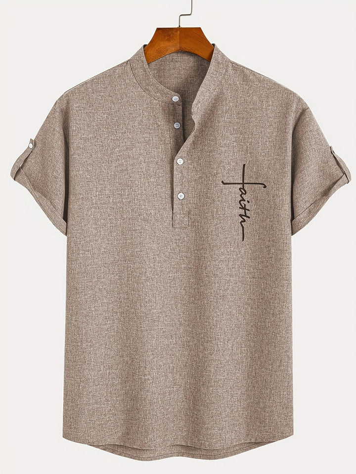 Hayes™ Elegant Short Sleeve High Neck Shirt