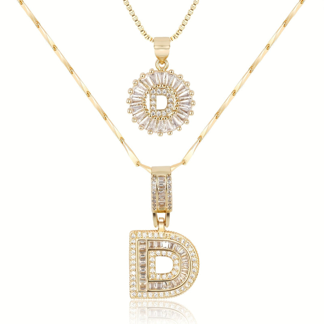 Primrose™ Initial Letter Necklaces with 14k Diamonds (2 pieces)