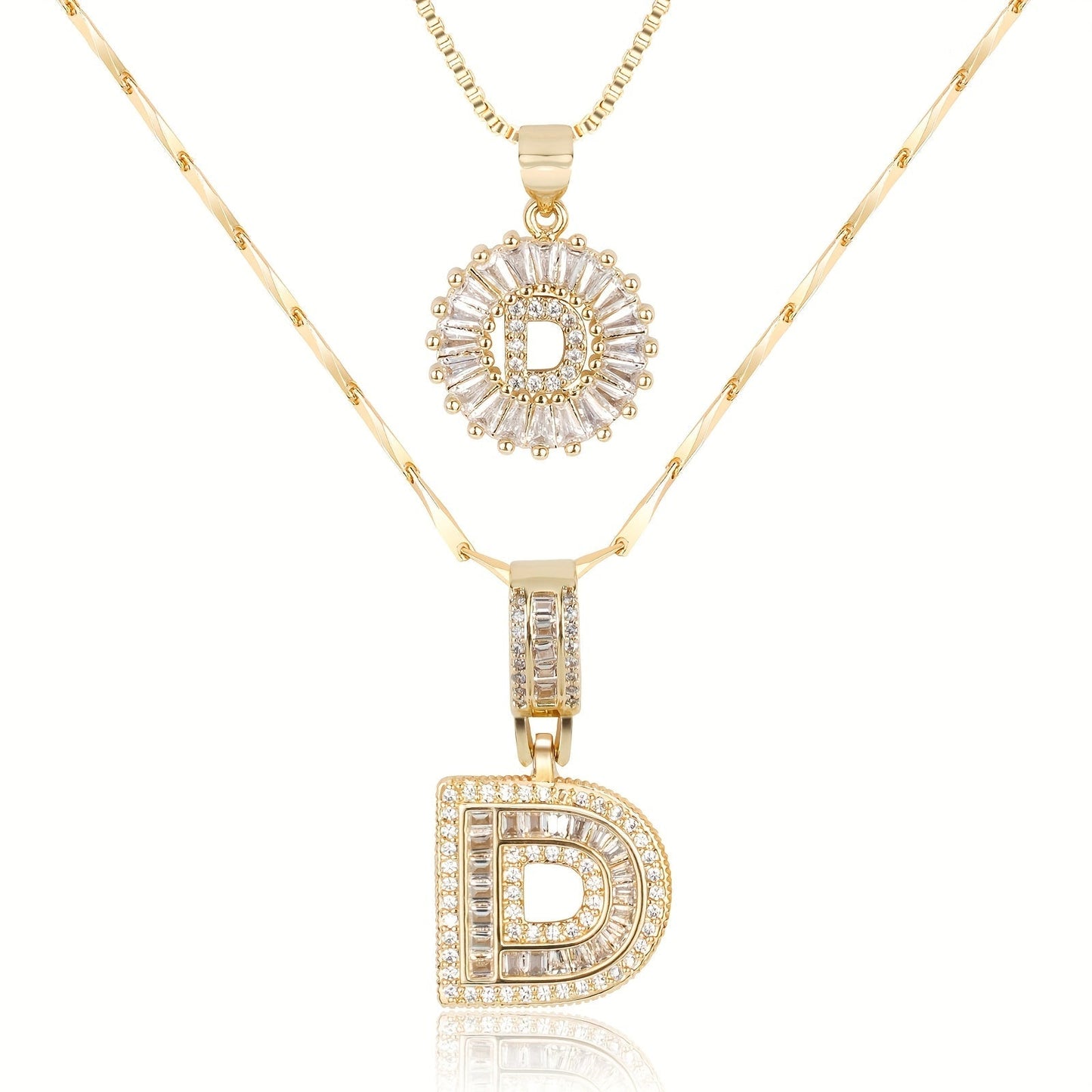 Primrose™ Initial Letter Necklaces with 14k Diamonds (2 pieces)