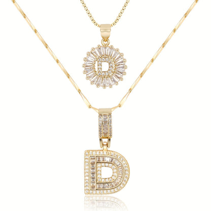 Primrose™ Initial Letter Necklaces with 14k Diamonds (2 pieces)