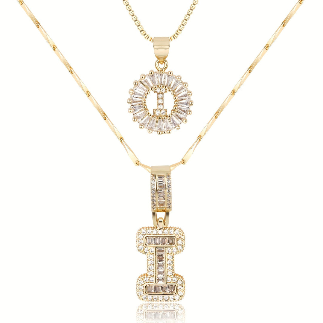 Primrose™ Initial Letter Necklaces with 14k Diamonds (2 pieces)