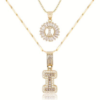 Primrose™ Initial Letter Necklaces with 14k Diamonds (2 pieces)